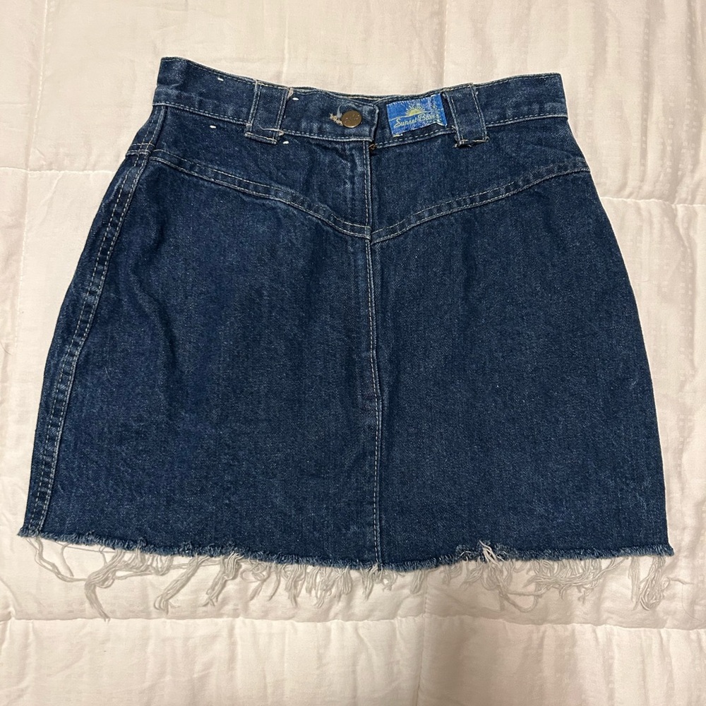 Vintage denim mini skirt